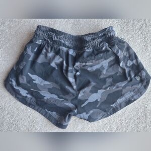 Athleta Black & Gray Camo Elastic-Waist Athletic Shorts